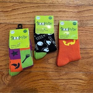 Kids Glow-in-the-Dark Socks Set - Orange, Black, Green